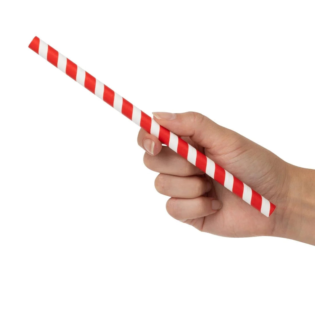 Fiesta Compostable Paper Smoothie Straws Red Stripes (250 Pack)