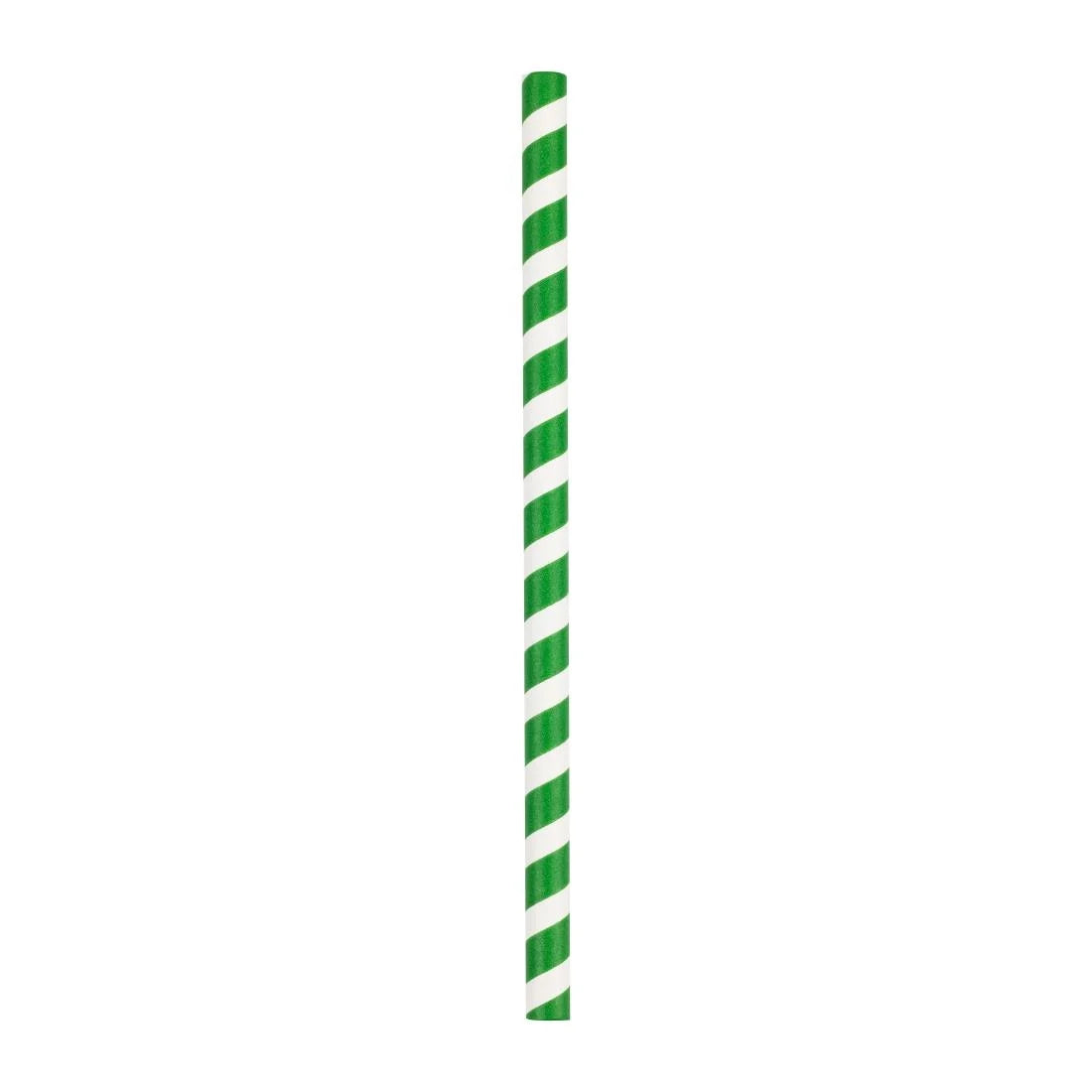 Fiesta Compostable Paper Smoothie Straws Green Stripes (250 Pack)