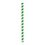 Fiesta Compostable Paper Smoothie Straws Green Stripes (250 Pack)