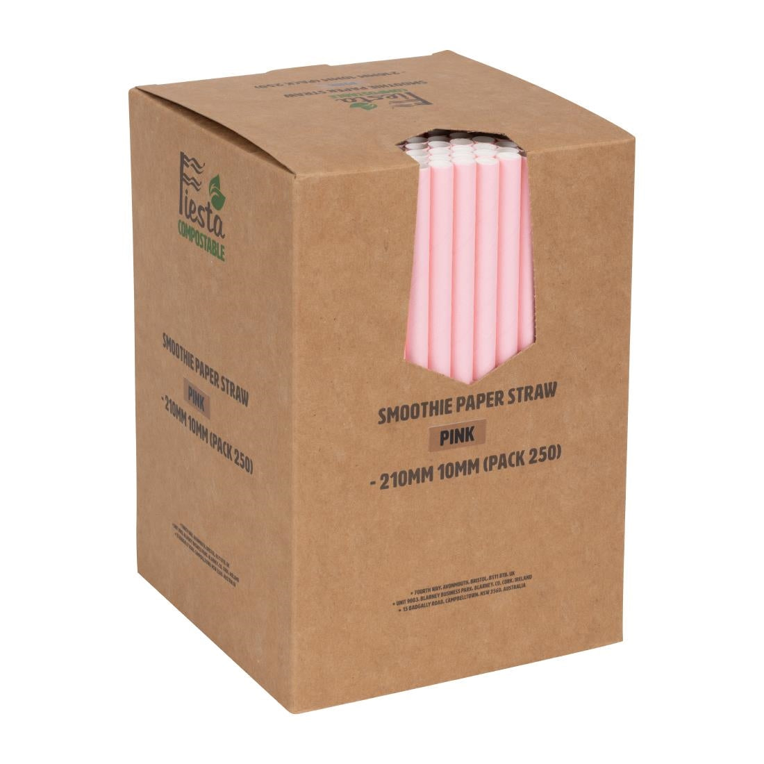 Fiesta Compostable Paper Smoothie Straws Pink (250 Pack)