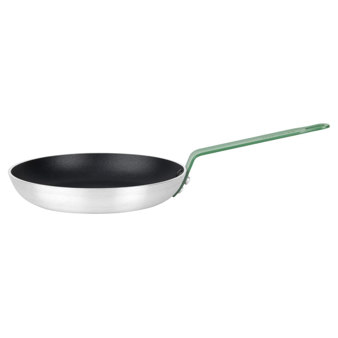 Hygiplas Aluminium Non-stick Teflon Platinum Plus Frying Pan Green Handle 24cm