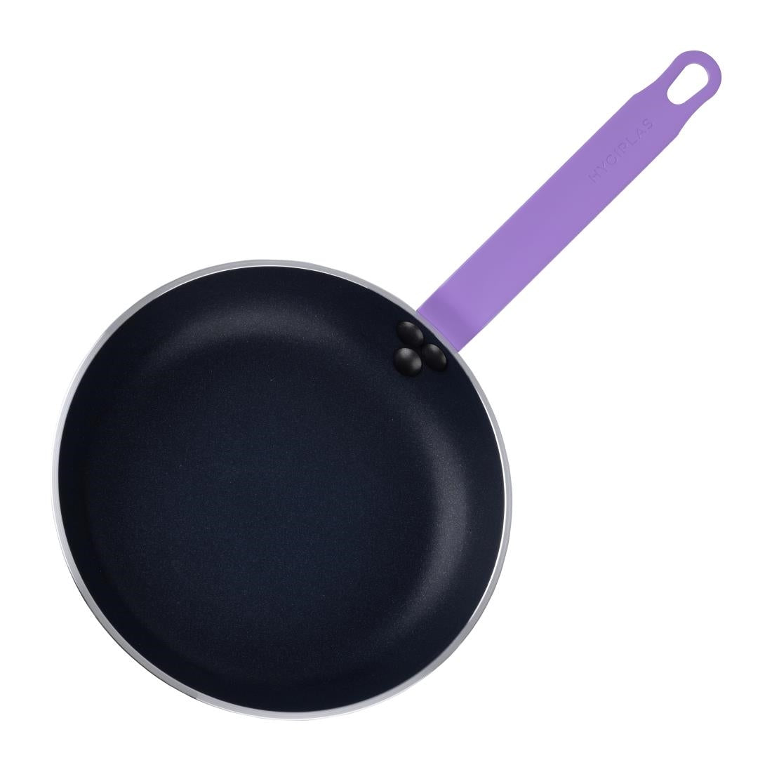 Hygiplas Aluminium Non-Stick Teflon Platinum Plus Frying Pan with Purple Handle 24cm