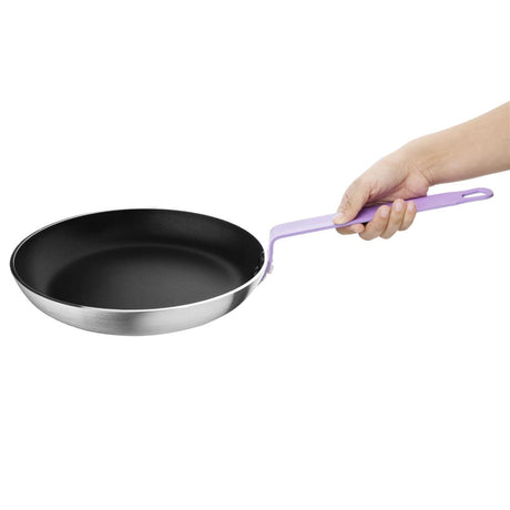 Hygiplas Aluminium Non-stick Teflon Platinum Plus Frying Pan with Purple Handle 28cm