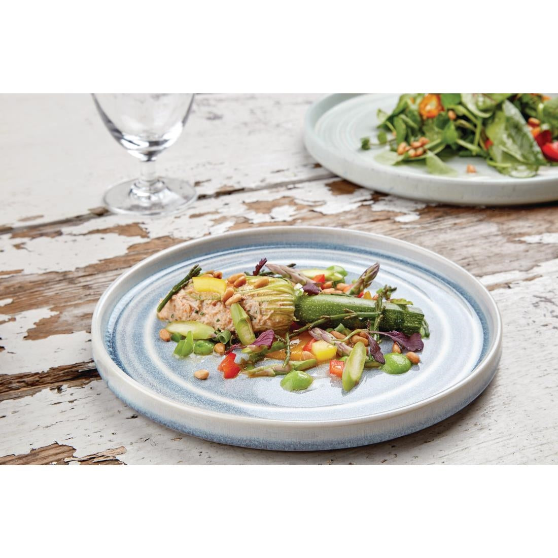 Olympia Cavolo Flat Round Plates Ice Blue 220mm (6 Pack)