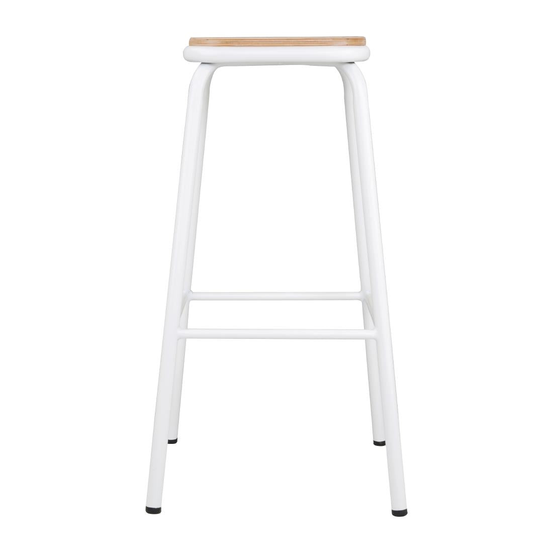 Bolero Cantina High Stools with Wooden Seat Pad White (4 pack)
