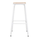 Bolero Cantina High Stools with Wooden Seat Pad White (4 pack)