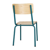 Bolero Cantina Side Chairs with Wooden Seat & Backrest Teal (4 Pack)