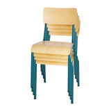 Bolero Cantina Side Chairs with Wooden Seat & Backrest Teal (4 Pack)