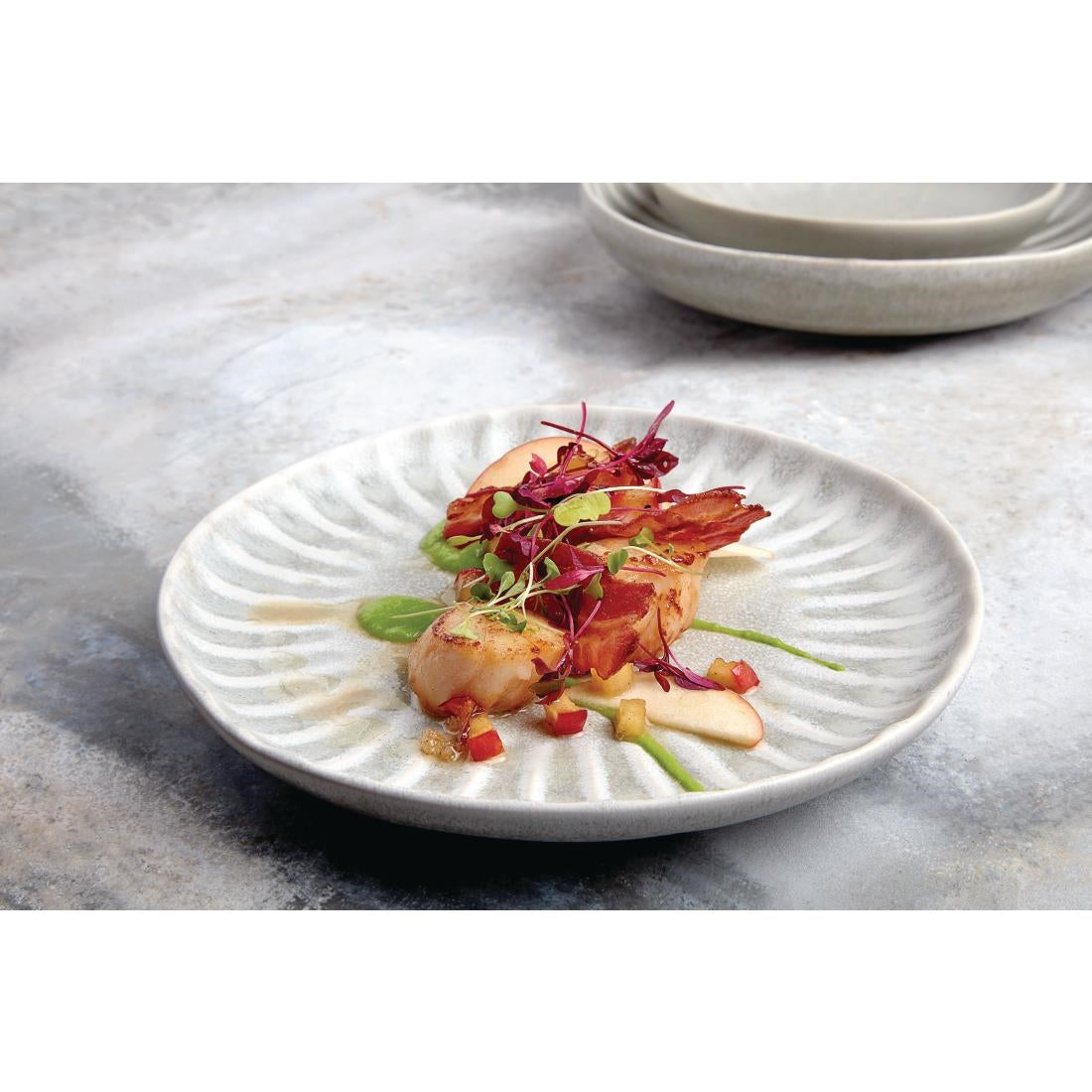 Olympia Corallite Plates Concrete Grey 205mm (6 Pack)