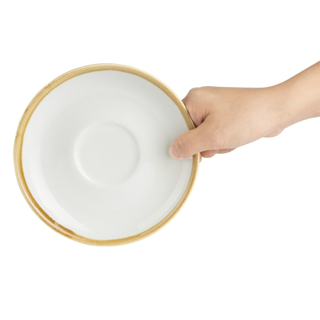 Olympia Kiln 340ml Cups Saucers Chalk 160mm (6 Pack)