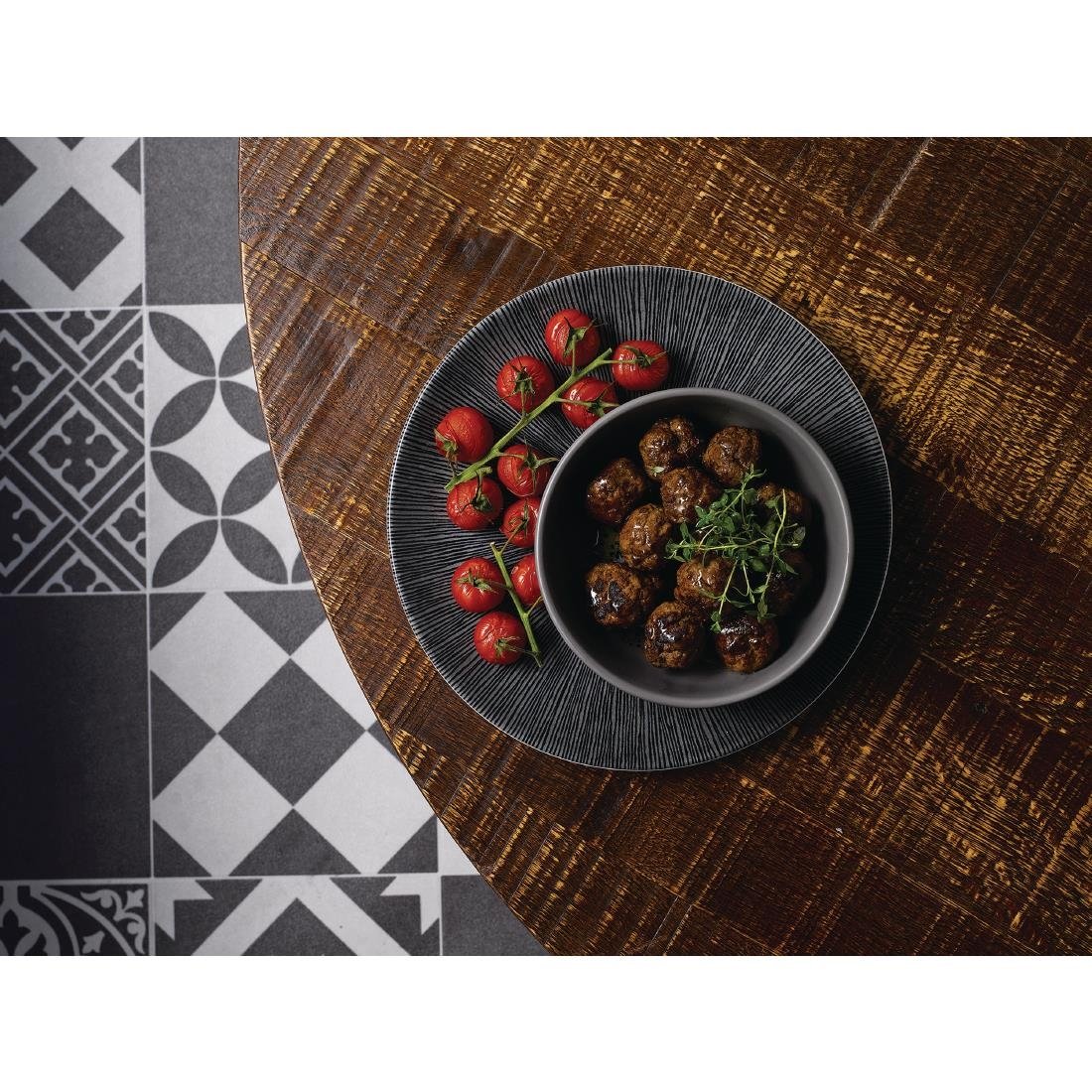 Churchill Studio Prints Agano Coupe Plates Black 260mm (12 Pack)