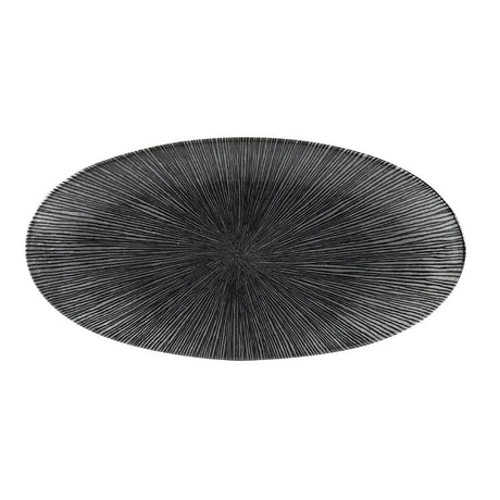 Churchill Studio Prints Agano Oval Chefs Plates Black 299x 150mm (12 Pack)