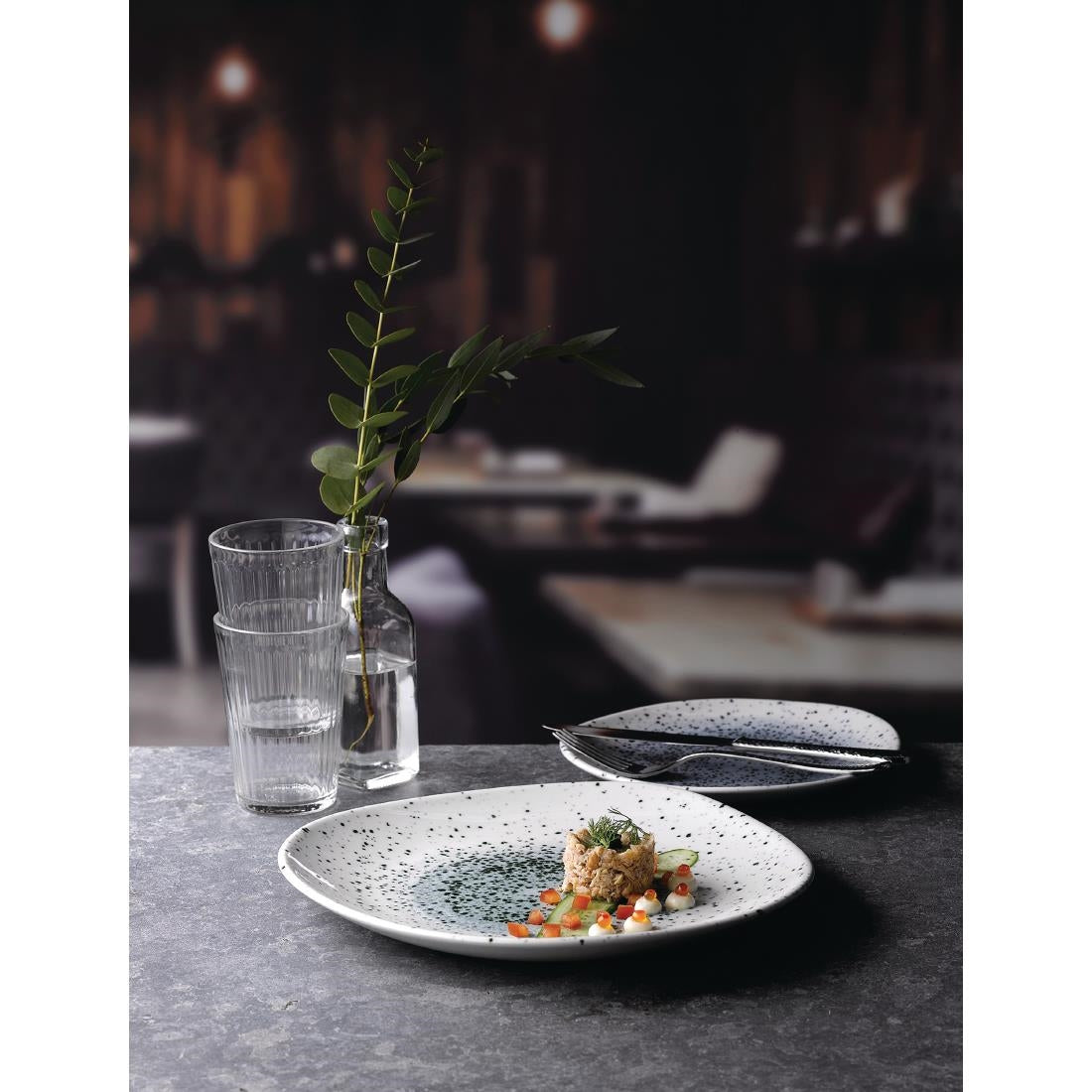 Churchill Studio Prints Mineral Blue Centre Organic Round Plates 264mm (12 Pack)