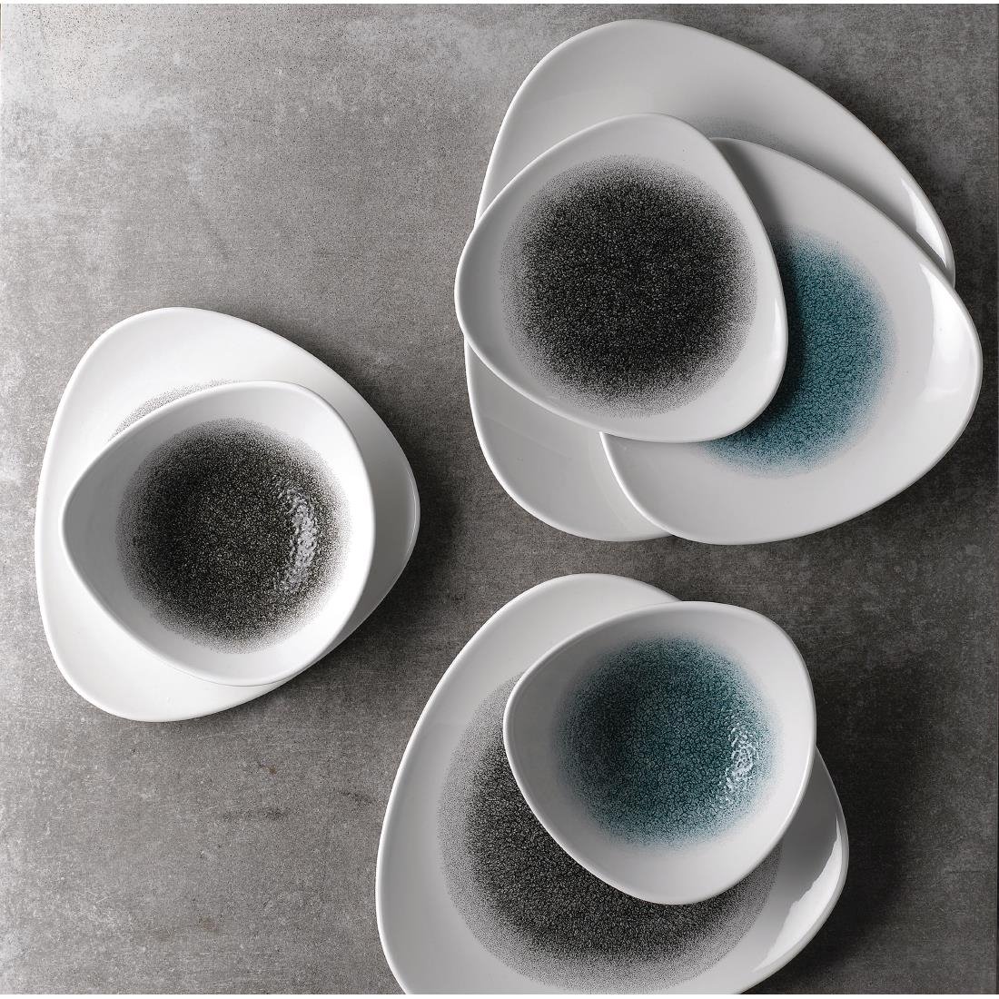 Churchill Studio Prints Raku Triangle Plates Quartz Black 265mm (12 Pack)