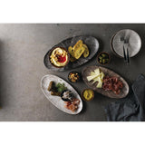 Churchill Studio Prints Stone Chefs Plates Quartz Black 299 x 150mm (12 Pack)