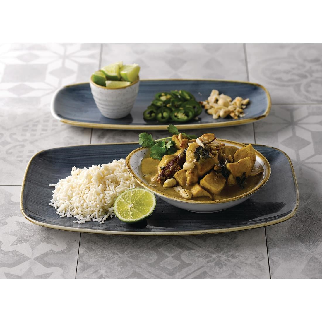 Churchill Stonecast No. 2 Oblong Chefs Plates 269 x 127mm Blueberry (Pack of 12)