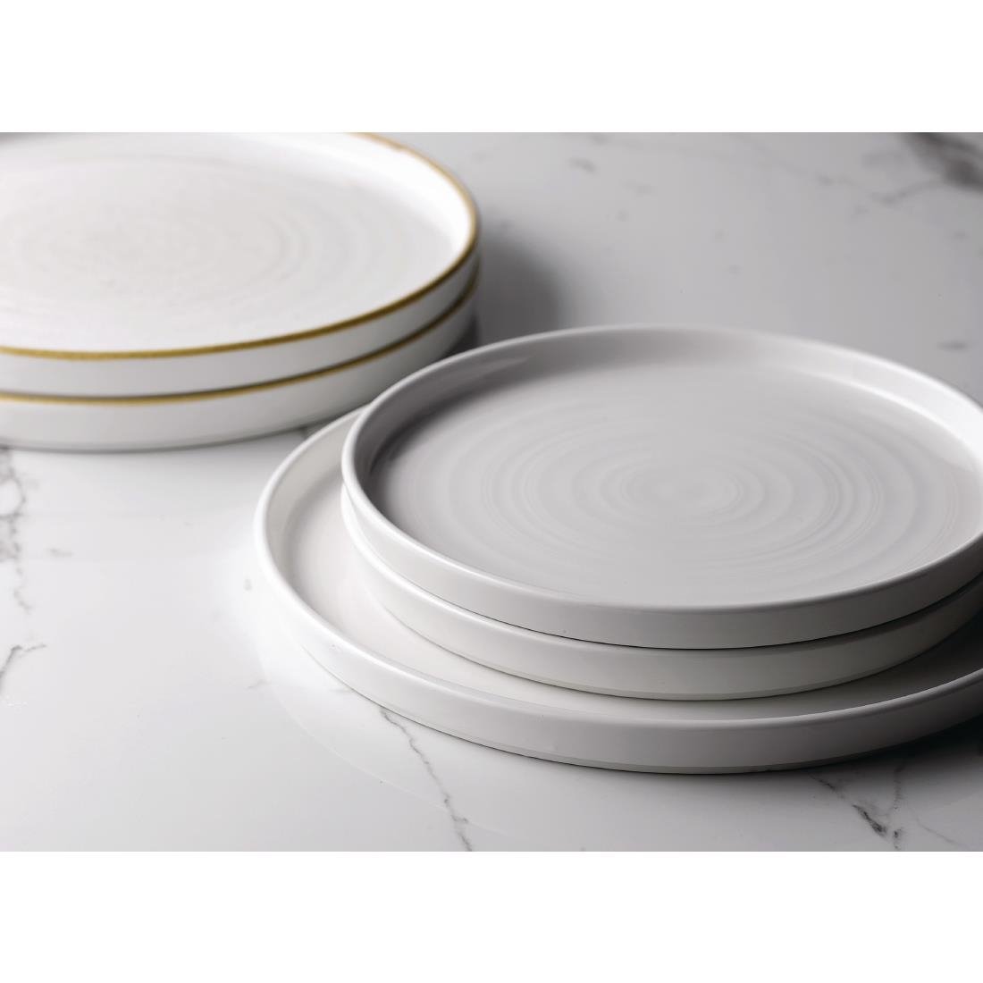 Churchill Chefs' Plates Walled Plates White 260mm (6 Pack)