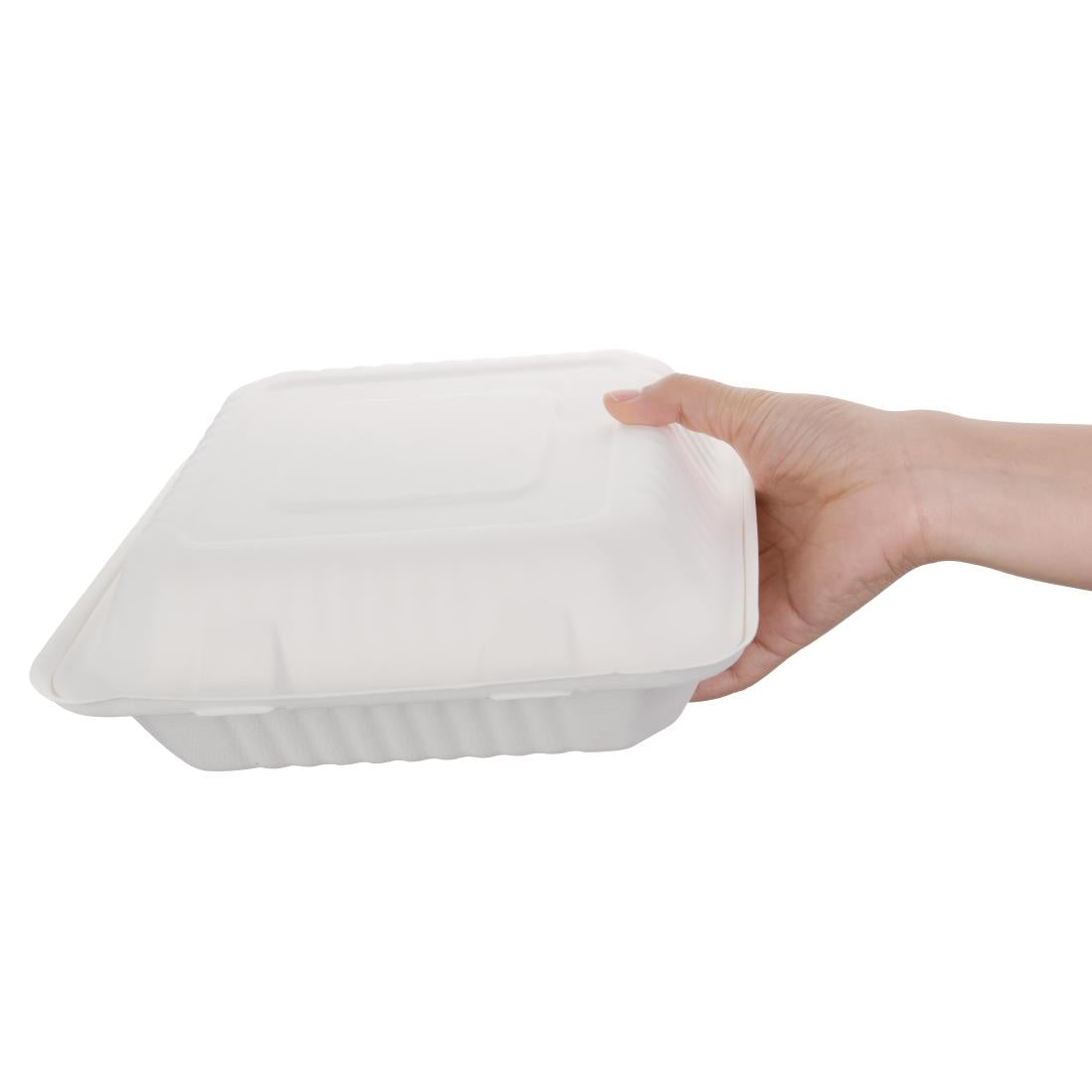 Fiesta Compostable Bagasse Hinged Food Containers 236mm (200 Pack)