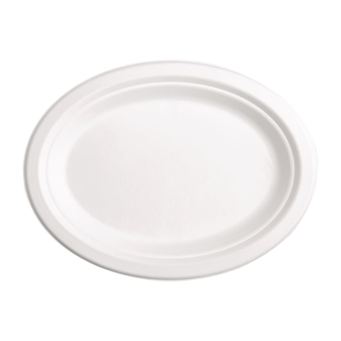Fiesta Compostable Bagasse Oval Plates 198mm (50 Pack)
