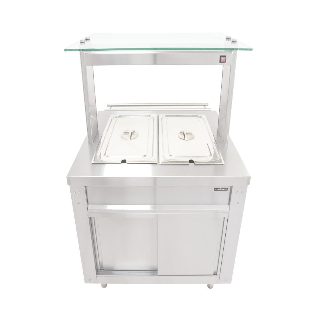 Parry Flexi-Serve Ambient Cupboard with Chilled Well & LED Illuminated Gantry FS-AW2Pack
