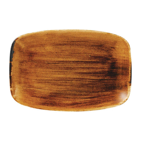 Churchill Stonecast Patina Oblong Plates Vintage Copper 305x198mm (6 Pack)