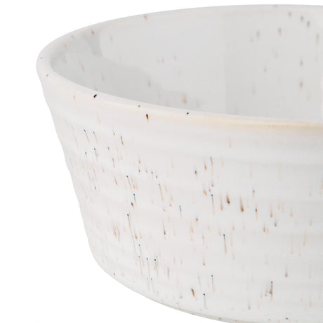Olympia Cavolo Flat Round Bowls White Speckle 143mm (6 Pack)