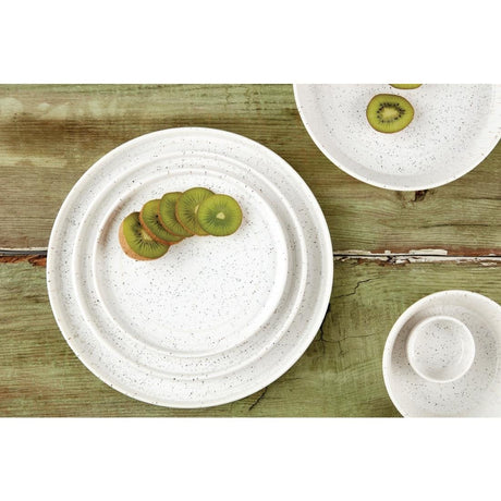 Olympia Cavolo Flat Round Plates White Speckle 180mm (6 Pack)