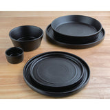 Olympia Cavolo Flat Round Plates Textured Black 220mm (6 pack)