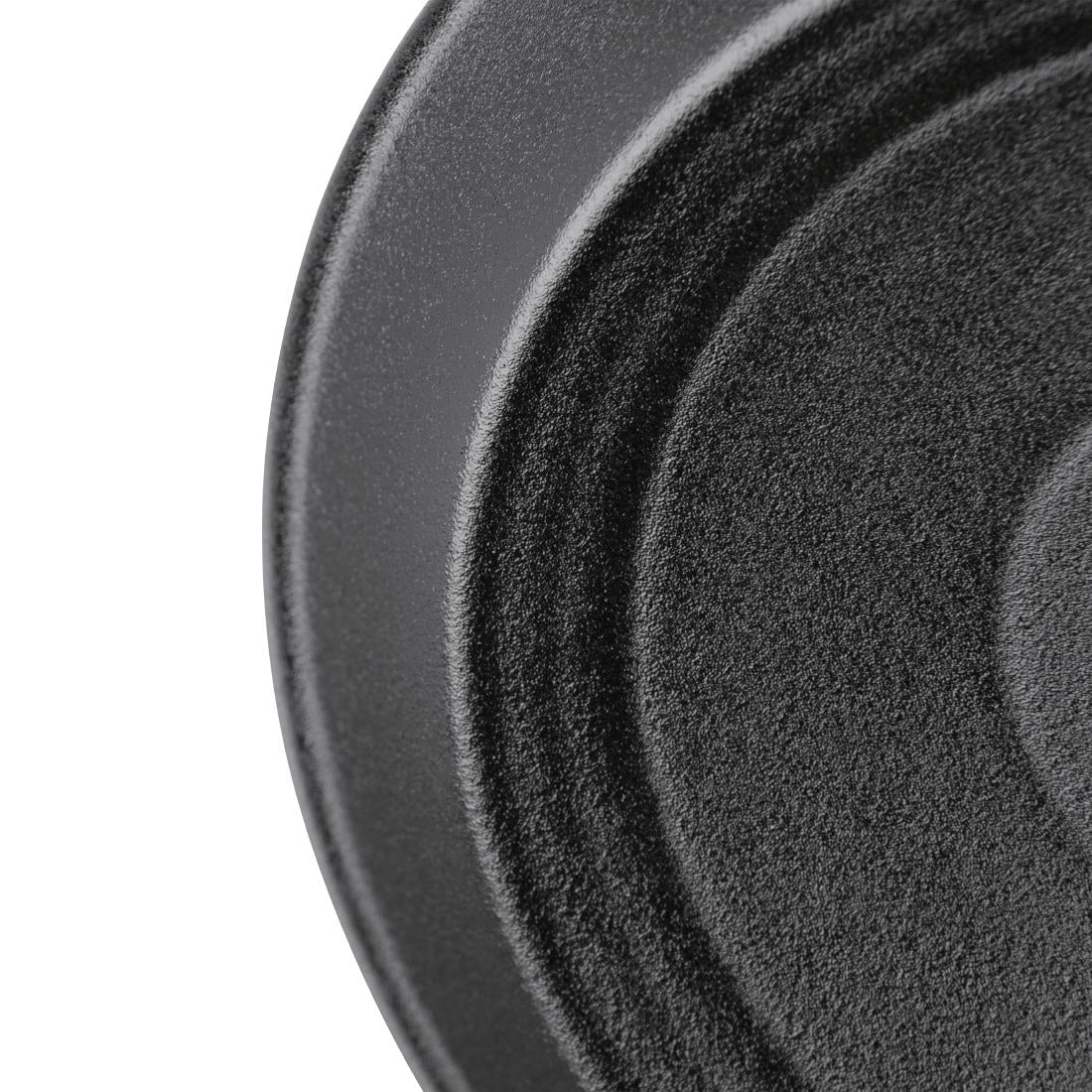 Olympia Cavolo Flat Round Bowls Textured Black 220mm (4 pack)