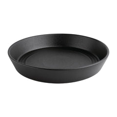 Olympia Cavolo Flat Round Bowls Textured Black 220mm (4 pack)