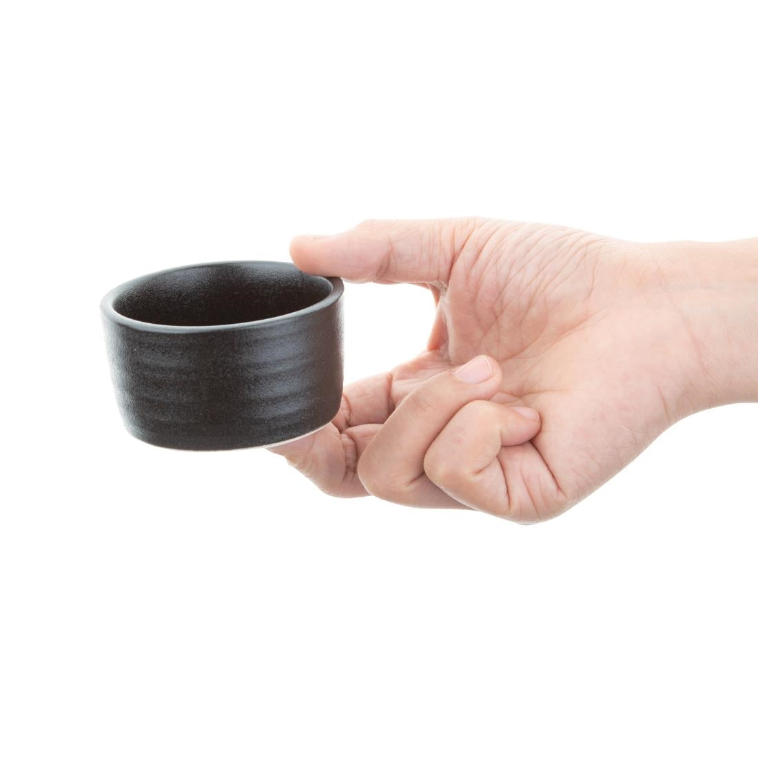 Olympia Cavolo Dipping Dish Textured Black 67mm (12 pack)