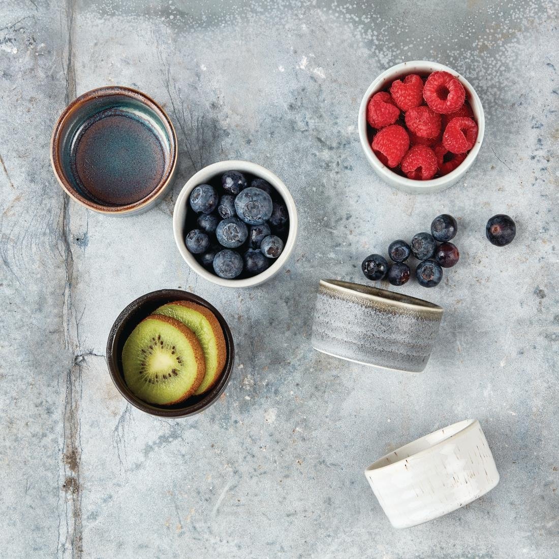 Olympia Cavolo Dipping Dish Textured Black 67mm (12 pack)