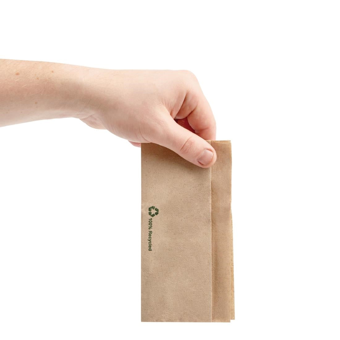 Fiesta Recyclable Recycled Lunch Napkin Kraft 32x30cm 1ply Dispenser Fold (6000 Pack)