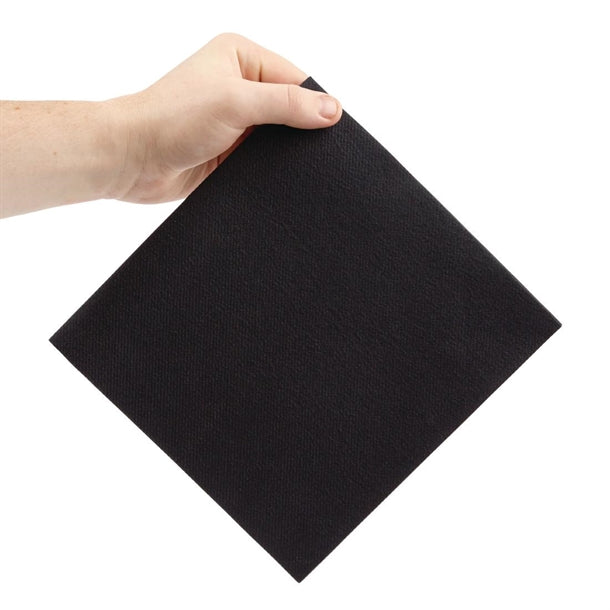 Fiesta Recyclable Premium Tablin Dinner Napkin Black 40x40cm Airlaid 1/4 Fold (Pack of 500)