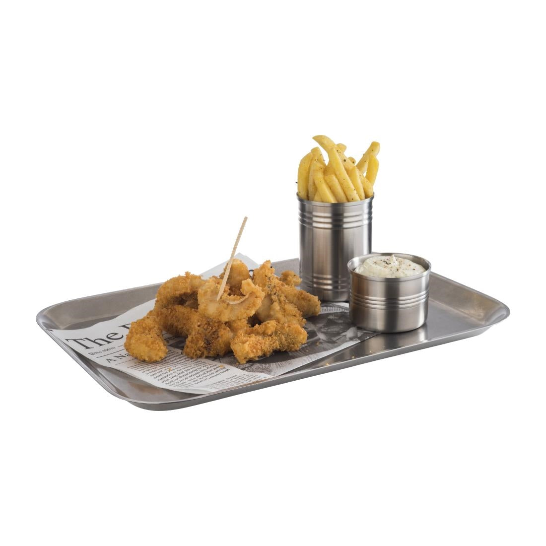 APS Vintage Stainless Steel Serving Tray 380(L)x265(W)mm