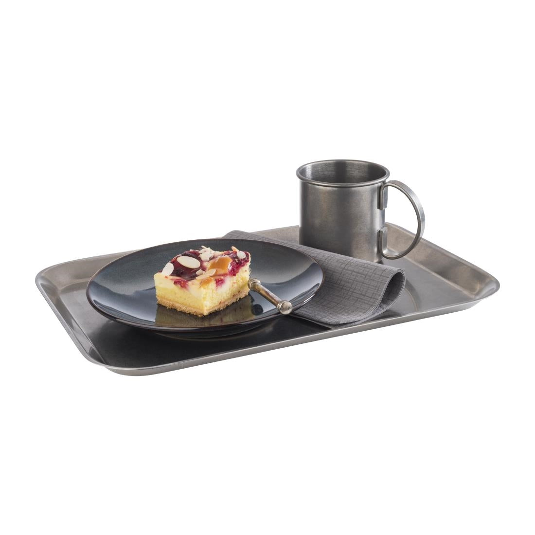 APS Vintage Stainless Steel Serving Tray 380(L)x265(W)mm