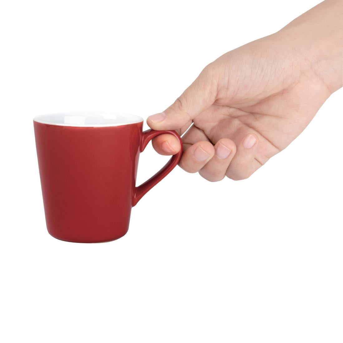 Olympia Cafe Flat White Cups Red 170ml (12 Pack)
