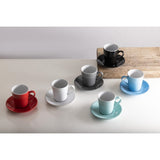 Olympia Cafe Flat White Saucers Black 135mm (12 Pack)
