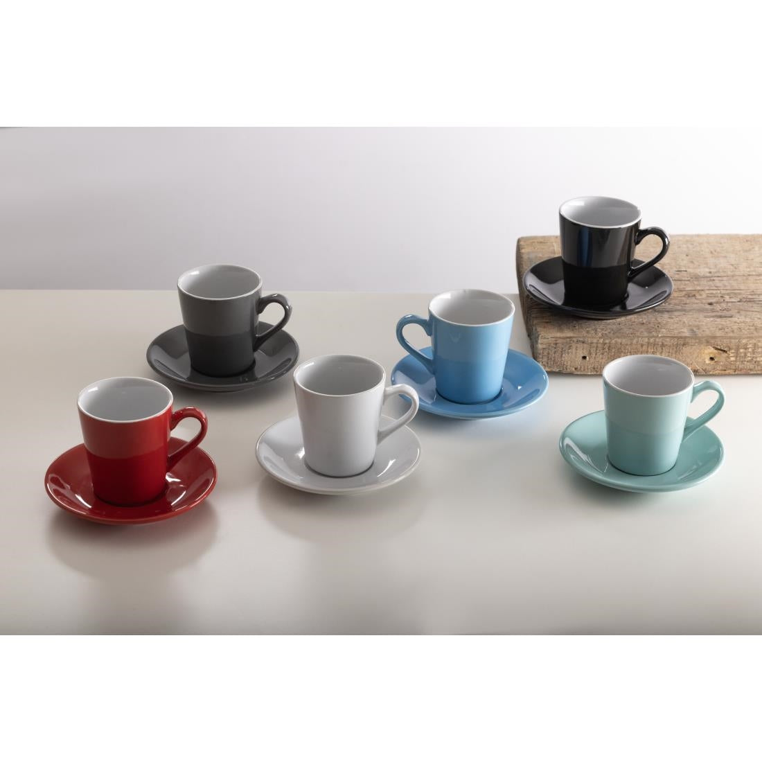 Olympia Cafe Flat White Cups Black 170ml (12 Pack)