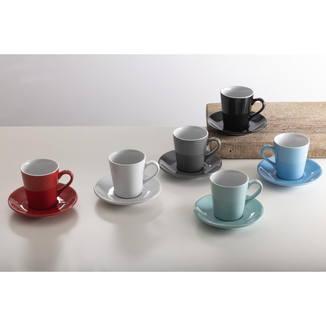 Olympia Cafe Flat White Saucers Black 135mm (12 Pack)
