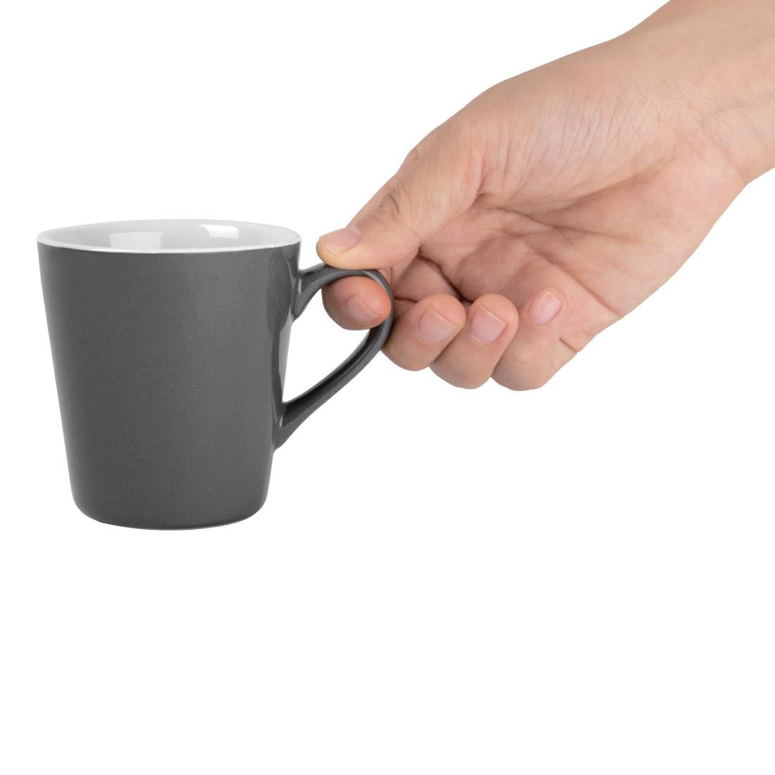 Olympia Cafe Flat White Cups Charcoal 170ml (12 Pack)