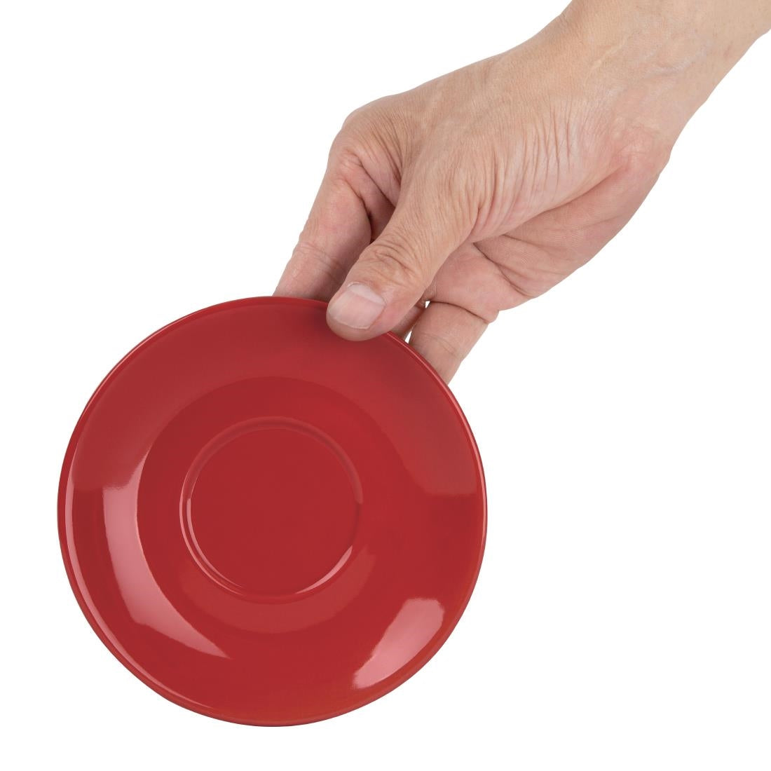 Olympia Cafe Red Saucers 131mm (12 Pack)