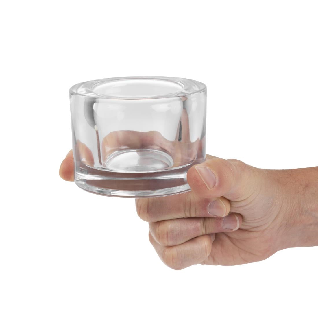 Utopia Chunky Clear Tealight Holders (12 Pack)