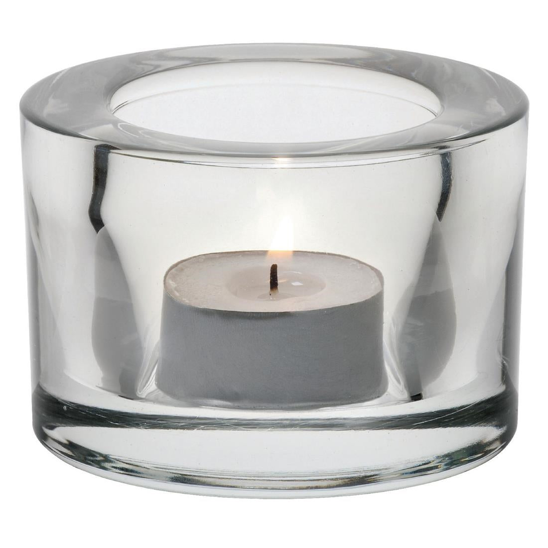 Utopia Chunky Clear Tealight Holders (12 Pack)
