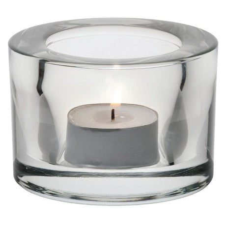 Utopia Chunky Clear Tealight Holders (12 Pack)