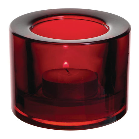Utopia Chunky Red Tealight Holders (12 Pack)