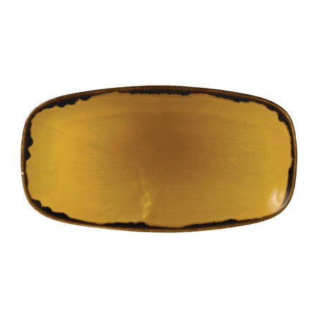 Dudson Harvest Chefs' Oblong Plates Mustard 355x189mm (6 Pack)