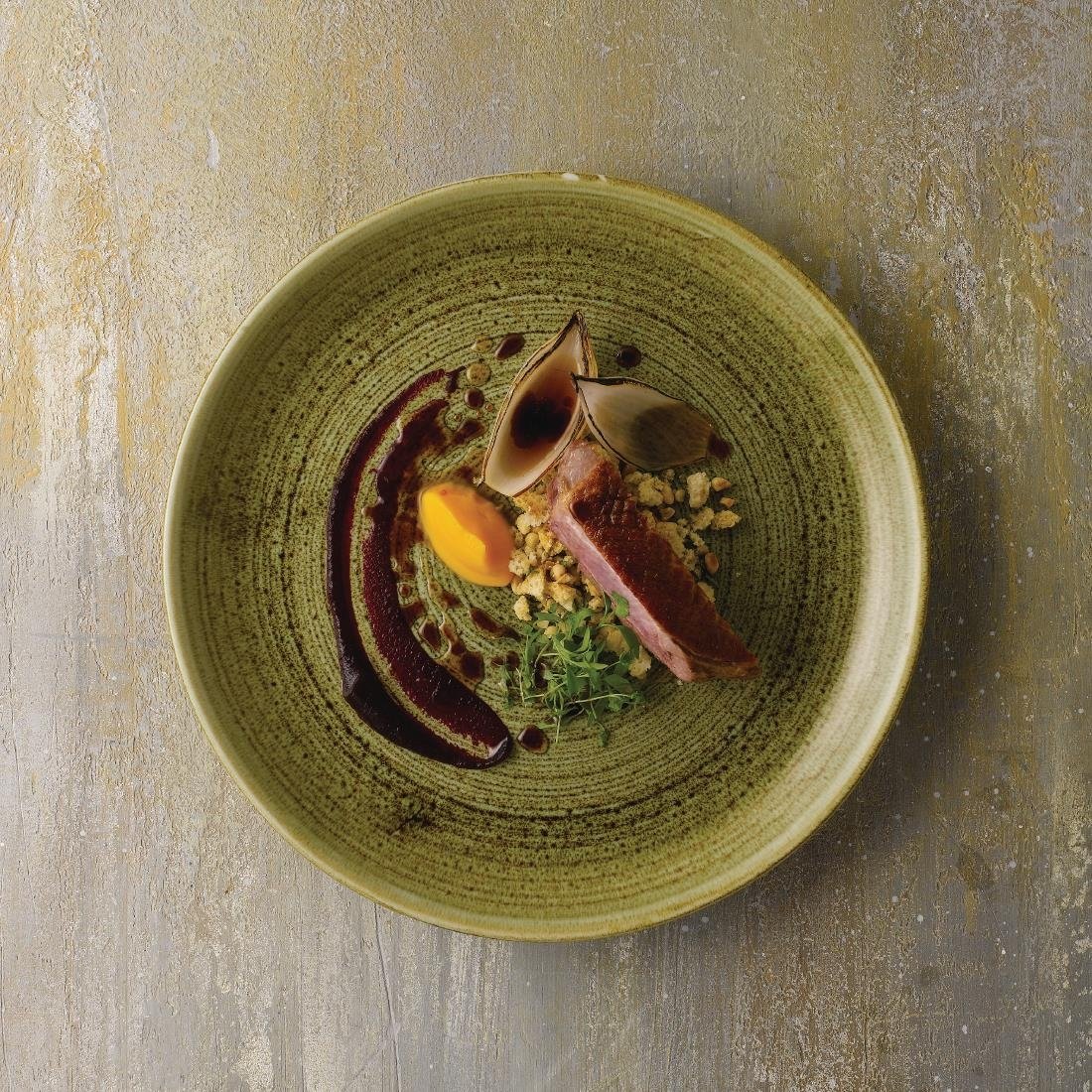 Stonecast Plume Olive Coupe Plates 10 1/4 " (12 Pack)