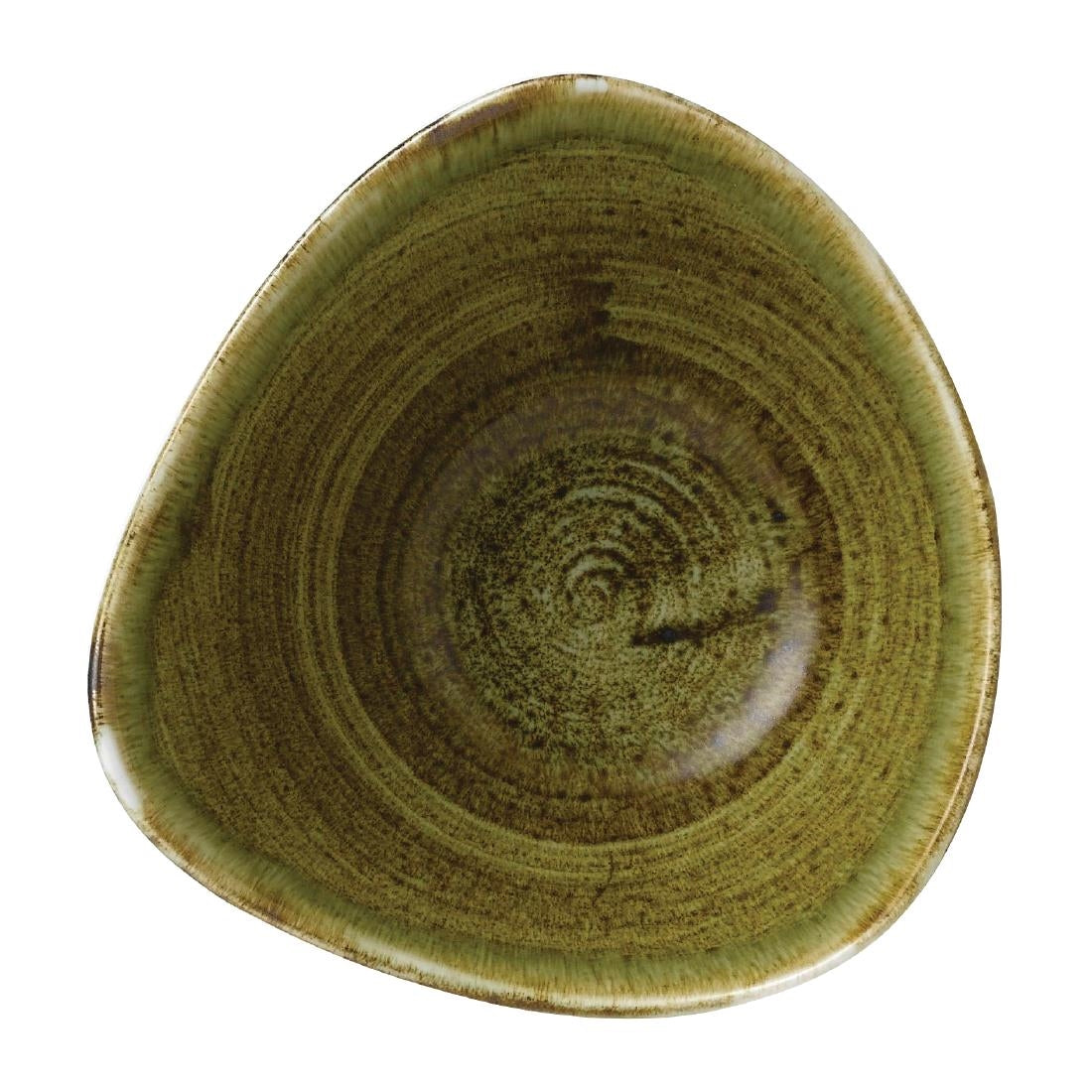 Stonecast Plume Olive Triangle Bowls 9oz (12 Pack)