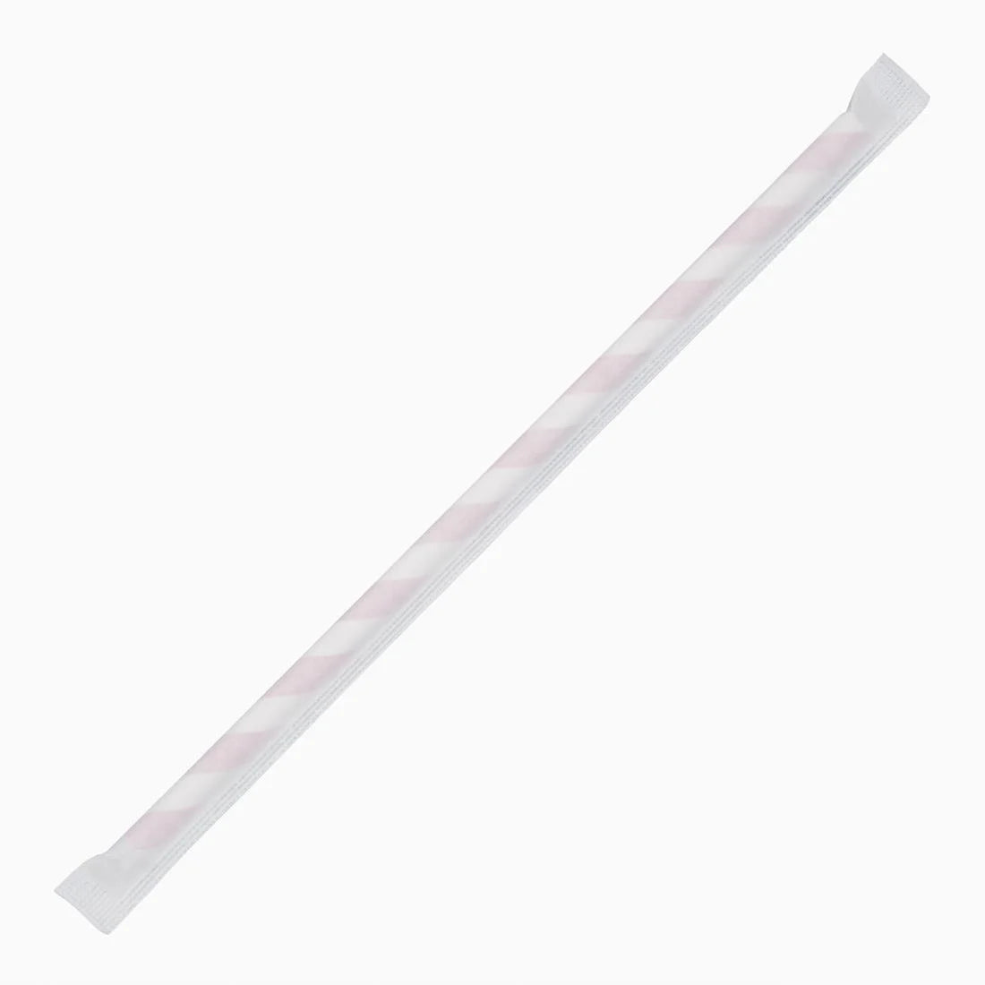 Fiesta Compostable Individually Wrapped Paper Straws Red Stripes (250 Pack)